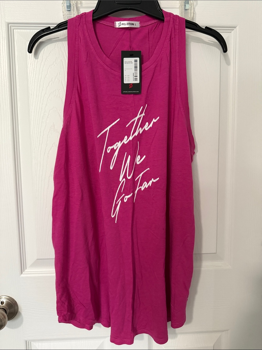 Peloton Fuchsia “Together We Go Far” Workout Tank